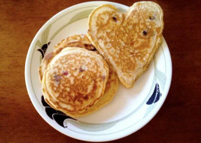 Heart shaped pancakes