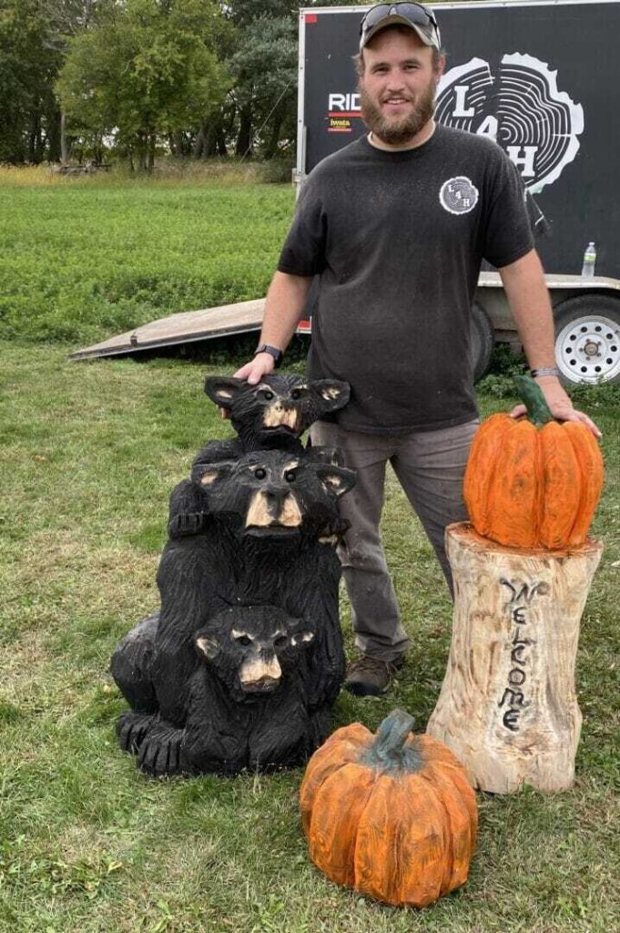 Retired Iowa Soldier Helps Others through Chainsaw Carvings