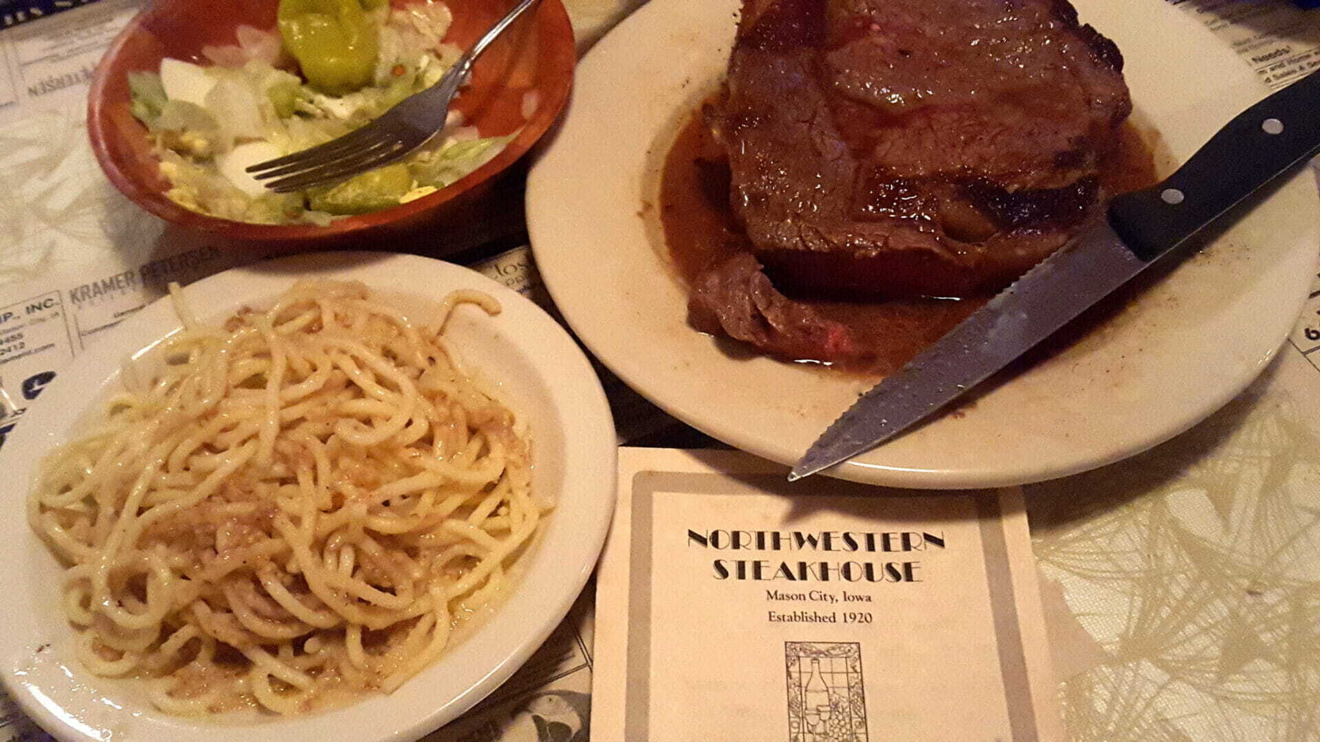 Northwestern Steakhouse meal