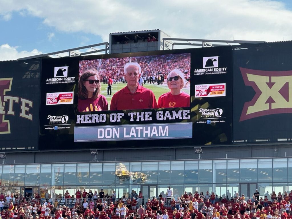 Don Latham Honored as ISU’s Military Hero of the Game